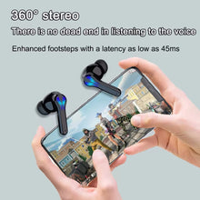 Cargar imagen en el visor de la galería, Auriculares inalámbricos con Bluetooth 5,1, audífonos TWS para juegos con latencia cero y diseño intrauditivo, Auriculares deportivos duales estéreo con micrófono MOD ZE-2136