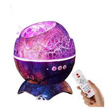Cargar imagen en el visor de la galería, Proyector De Huevos De Dinosaurio Con Altavoz Bluetooth control remoto y láser estrellas nebulosas MOD ZE-2855