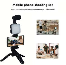 Cargar imagen en el visor de la galería, Trípode de mini palo de selfie para micrófono de estudio profesional con luz de llenado adecuado para soporte de escritorio de grabación de vídeo vlog de cámara móvil AY-49
MOD BBG-60160