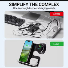 Cargar imagen en el visor de la galería, Carga inalámbrica magnética desmontable, de aluminio -3 en 1, 15W, carga rápida, Compatible con Apple Watch, Airpods, iPhone 15 14 16 MOD S1
