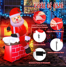 Cargar imagen en el visor de la galería, Inflable Santa Claus Chimenea Decoración Hogar Navidad 1.8m MOD SD-72933