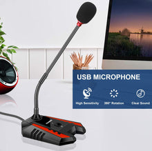 Cargar imagen en el visor de la galería, Micrófono USB de computadora para computadora, compatible con PC, laptop, Mac, micrófono de computadora profesional con soporte, grabación, transmisión, YouTube, micrófonos de podcast, chat en vivo, discord MOD YX-MKF
