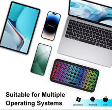 Cargar imagen en el visor de la galería, CONTROL TECLADO Nuevo Teclado inalámbrico Bluetooth 5,2 para tableta Android iOS Windows teclado retroiluminado teclas en inglés de 5 pulgadas Mini teclado recargable MOD Q-K807