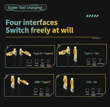 Cargar imagen en el visor de la galería, 2 pakc 4 en 1 Cable de carga multifunción tipo C USB PD 65 MAX Cable de carga rápida 65 W para teléfono CARGA ULTRA RÁPIDO Y ALTA CALIDAD