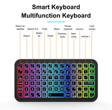 Cargar imagen en el visor de la galería, CONTROL TECLADO Nuevo Teclado inalámbrico Bluetooth 5,2 para tableta Android iOS Windows teclado retroiluminado teclas en inglés de 5 pulgadas Mini teclado recargable MOD Q-K807