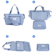 Cargar imagen en el visor de la galería, Bolso de viaje de tela Oxford para mujer, maleta de viaje de hombro informal, a la moda y escalable, bolsas de Yoga impermeables de gran capacidad MOD 2022-15