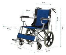 Cargar imagen en el visor de la galería, Silla De Ruedas Plegable Para Traslado C/freno En Agarradera MOD G3
