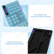 Cargar imagen en el visor de la galería, TK950 Teclado mecánico RGB RETROinalámbrico para máquina de escribir Punk, teclado ergonómico inalámbrico de modo Triple para oficina de juegos 5,0/2,4G/con cable