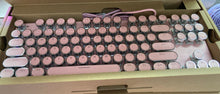 Cargar imagen en el visor de la galería, TK950 Teclado mecánico RGB RETROinalámbrico para máquina de escribir Punk, teclado ergonómico inalámbrico de modo Triple para oficina de juegos 5,0/2,4G/con cable