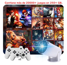 Cargar imagen en el visor de la galería, Mini Proyector Portátil Con Android 12, Proyector Con 20,000 juegos emulador ps1 psp arcade nintendo 64 streaming MOD F300