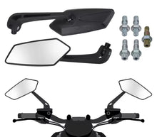 Cargar imagen en el visor de la galería, Espejo, retrovisor universal deportivo, moderno adaptador B-10mm color negro MOD RS-ESP-7003