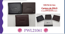 Cargar imagen en el visor de la galería, Cartera de cuero, piel para caballero, modelo polo