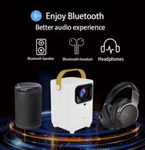 Cargar imagen en el visor de la galería, Mini proyector inteligente portátil 4K, 100 pulgadas, 160ANSI, 1280x720P, 5G, Wifi, Android10, RK3128, cine en casa, TV al aire libre, H1 MOD X80