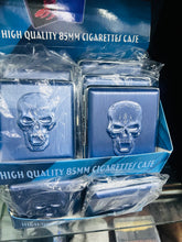 Cargar imagen en el visor de la galería, Cigarrera Caja de metal negro plateado plateado plateado amarillo rosa cigarrillo acero inoxidable para 20 cigarrillos con banda de goma, una caja de cigarrillo elegante tornasol