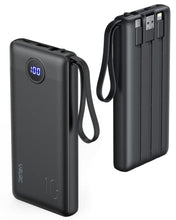Cargar imagen en el visor de la galería, Pila emergencia turbo VEGER 10000mAh, 20W, 2 Saídas USB + 1 Saída/Entrada USB-C, Preto - PRO CARGA ULTRA RÁPIDA no se calienta alta calidad entradas c ligthing v8
