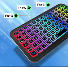 Cargar imagen en el visor de la galería, CONTROL TECLADO Nuevo Teclado inalámbrico Bluetooth 5,2 para tableta Android iOS Windows teclado retroiluminado teclas en inglés de 5 pulgadas Mini teclado recargable MOD Q-K807
