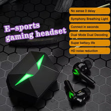 Cargar imagen en el visor de la galería, Auriculares inalámbricos con Bluetooth 5,1, audífonos TWS para juegos con latencia cero y diseño intrauditivo, Auriculares deportivos duales estéreo con micrófono MOD ZE-2136