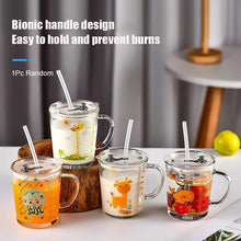 Cargar imagen en el visor de la galería, vaso de vidrio de dibujos animados, vasos para niños, 400ml