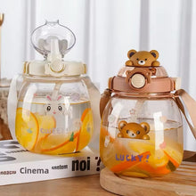 Cargar imagen en el visor de la galería, Taza de agua portátil para niños, vaso de plástico con pajita, gran valor estético, dibujos animados, Popular, lindo, Verano MOD 327-12