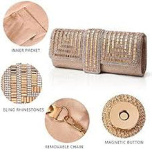 Cargar imagen en el visor de la galería, Bolso Noche Dama Cartera Cristales Espléndidos PREMIUM MOD 006
