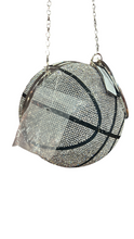 Cargar imagen en el visor de la galería, Bolso de mano con diseño de bola de diamante de basquetbol para mujer, bolsa de mano de lujo para fiesta, con cadena de hombro, de baloncesto BRILLANTE G