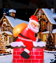 Cargar imagen en el visor de la galería, Inflable Santa Claus Chimenea Decoración Hogar Navidad 1.8m MOD SD-72933