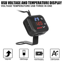 Cargar imagen en el visor de la galería, Indicador de temperatura de agua para motocicleta, indicador de accesorios para HONDA SUZUKI, indicador de temperatura, cargador de teléfono USB Universal MOD RS-GRL-12017BU-R