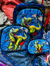 Cargar imagen en el visor de la galería, Mochila escolar con luz 3 pz lonchera lapicera térmica MOD 163-1