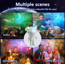 Cargar imagen en el visor de la galería, Proyector de luz LED de estrella de astronauta con Bluetooth, luz nocturna de ambiente para dormitorio, Aurora, Luna, nebulosa, galaxia, iluminación para niños MOD ZE-1642