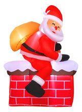 Cargar imagen en el visor de la galería, Inflable Santa Claus Chimenea Decoración Hogar Navidad 1.8m MOD SD-72933