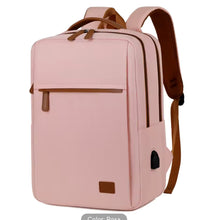 Cargar imagen en el visor de la galería, Mochila de negocios para hombre y mujer, diseño moderno, para ordenador portátil de 15,6 pulgadas, color azul y Beige, para estudiantes MOD 8866