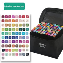 Cargar imagen en el visor de la galería, Juego de plumones ,rotuladores de doble punta plumones doble pincel para dibujo y arte, Set escolar de 30/40/60/80 colores, pluma de fieltro con Alcohol, Manga MOD MKB