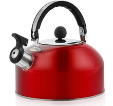 Cargar imagen en el visor de la galería, Tetera con silbato de acero inoxidable, tetera de 1,8 litros, estufa de cocina, ergonómica, para agua hirviendo