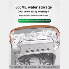Cargar imagen en el visor de la galería, Ventilador 3 en 1 para el hogar, Enfriador de aire pequeño con luz LED nocturna, Humidificador portátil, ventilador de ajuste de aire para oficina y hogar, portatil MOD XY-01