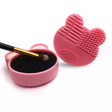 Cargar imagen en el visor de la galería, Bear-pincel de maquillaje de va silicona en forma de corazón, almohadilla limpiadora