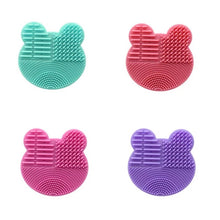 Cargar imagen en el visor de la galería, Bear-pincel de maquillaje de va silicona en forma de corazón, almohadilla limpiadora