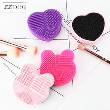 Cargar imagen en el visor de la galería, Bear-pincel de maquillaje de va silicona en forma de corazón, almohadilla limpiadora