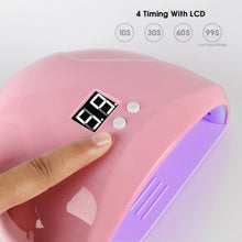 Cargar imagen en el visor de la galería, Secador de uñas de 18W, lámpara de LED UV de uñas con 18 LED, con pantalla LCD para manicura minilámpara USB, Sensor inteligente para secar todos los esmaltes de uñas de gel