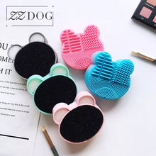 Cargar imagen en el visor de la galería, Bear-pincel de maquillaje de va silicona en forma de corazón, almohadilla limpiadora