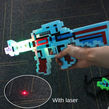 Cargar imagen en el visor de la galería, MINECRAFT juguetes de subpistola eléctrica luminosa para niños, juguetes de música con luz de mosaico, juegos de ametralladora MOD 9917