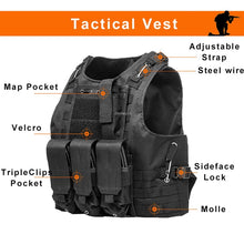 Cargar imagen en el visor de la galería, Chaleco táctico de seguridad Outlife USMC Airsoft CS, militar, Molle, portador de placa de asalto, ropa de exterior, chaleco de caza MOD D-34