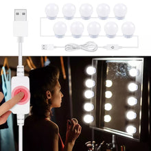 Cargar imagen en el visor de la galería, Lámpara LED USB de 5V para tocador, interruptor con Sensor táctil, regulable, para maquillaje, espejo de pared, Bombilla para tocador, mesa de maquillaje,