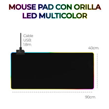 Cargar imagen en el visor de la galería, Tapete gamer para Mouse Pad Gamer Con Luz Led RGB Iluminado 90×40 CM MOD sin caja