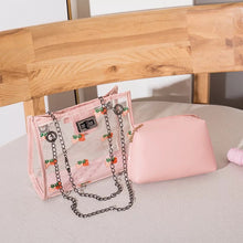 Cargar imagen en el visor de la galería, Bolsa mini para teléfono móvil, bolsa pequeña de hombro cuadrada con cadena y Marco de imagen transparente de gelatina de fresa, informal, a la moda, novedad MOD BD33