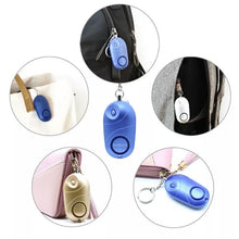 Cargar imagen en el visor de la galería, Llaveros de alarma Personal con sirena de sonido seguro para mujer, llavero con alarma de seguridad y defensa Personal LED de ataque a la luz, para mujeres y niños varios colores - mychinashop.com