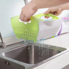 Cargar imagen en el visor de la galería, Cesta plegable para lavar verduras, cesta de drenaje multifunción para cocina, cestas de limpieza de frutas, suministros para el hogar