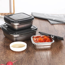 Cargar imagen en el visor de la galería, Fiambrera de acero inoxidable 304 a prueba de fugas, MOD GH4698 contenedor de almacenamiento de alimentos, Bento, cuencos, capacidad para el hogar, contenedor de alimentos, viaje, 4 pz
