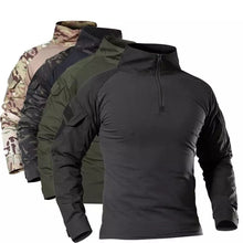 Cargar imagen en el visor de la galería, Camisetas de senderismo tácticas para hombre, camisa de manga larga de camuflaje militar, transpirable, de secado rápido, para caza y escalada al aire libre,
