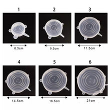 Cargar imagen en el visor de la galería, Tapas elásticas de silicona para cocina, tapa Universal para microondas, cuenco, olla, 6 unidades MOD GH4542