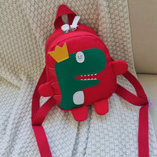 Cargar imagen en el visor de la galería, Mochila de lona con bordado de dinosaurio Prescolar mini para niños y estudiantes, mochila personalizada de dibujos animados para ir a la escuela con correa de seguridad MOD